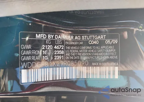 2009 Mercedes-Benz C 300 Luxury 4Matic/Sport 4Matic from USA, damaged, VIN WDDGF81X29R085090